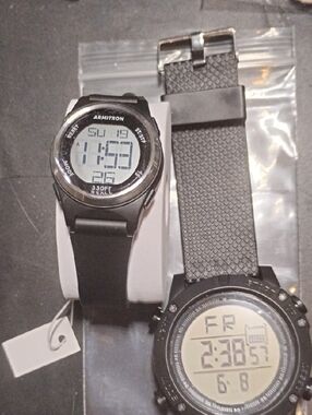 Armitron Black Digital Round Sport Watch And A Large Dial Multifunctional Chrono